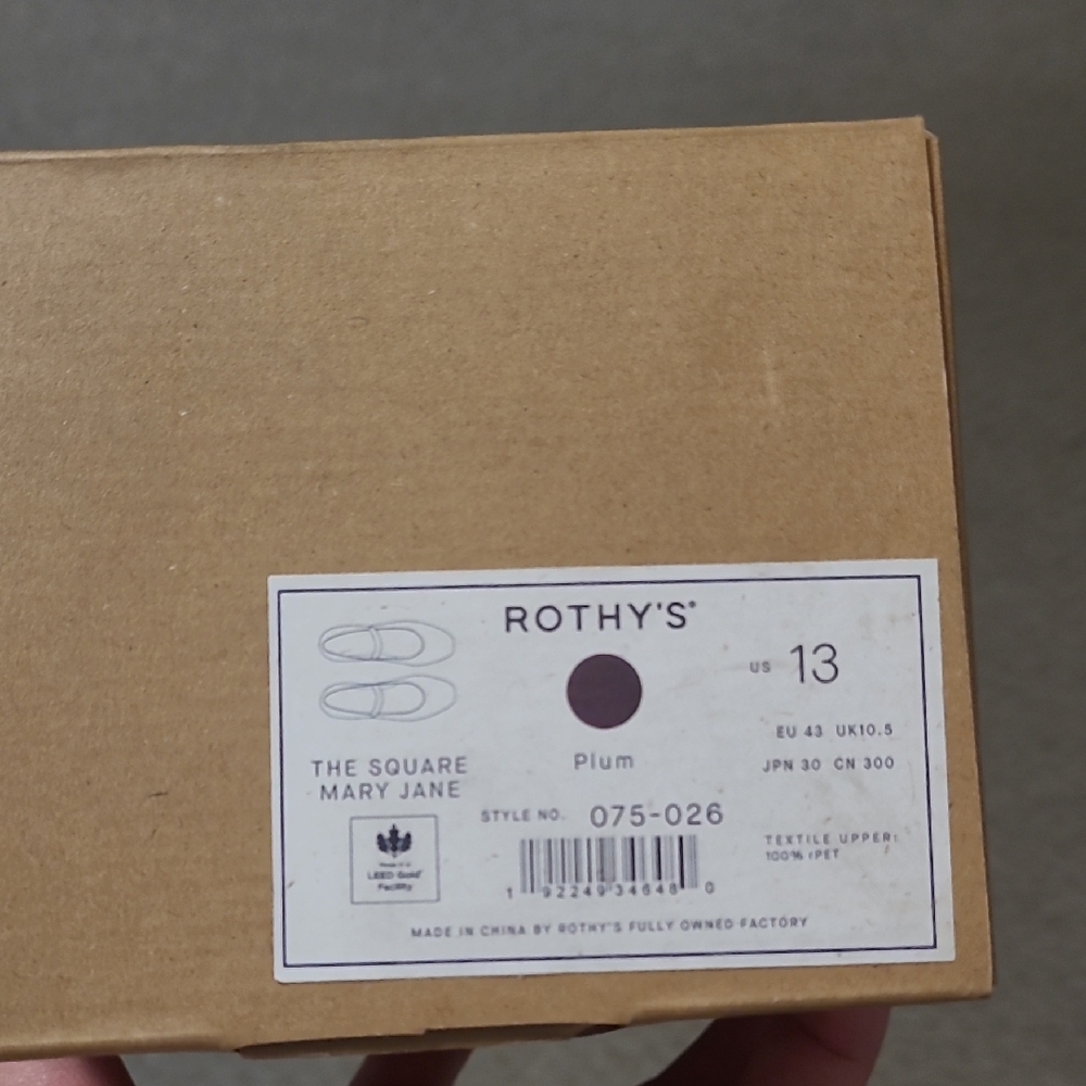 Rothys Plum Square Mary Jane In Women Size 13